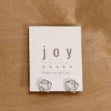 Silver Open Pentagon Stud Earring