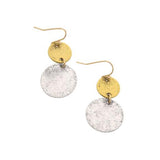 Mixed Metal Double Disc Earrings