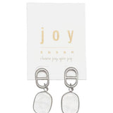 Silver Clear Quartz Dangle Post Earrings