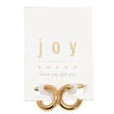 Gold Thick Hoop Post Earrings