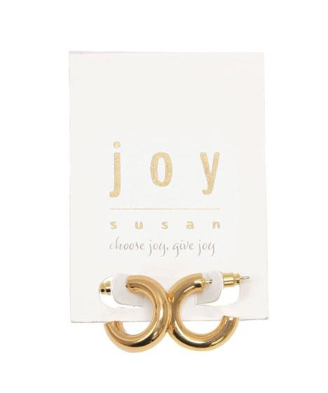 Gold Thick Hoop Post Earrings