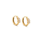 3 Crystal Water Resistant Huggie Hoops