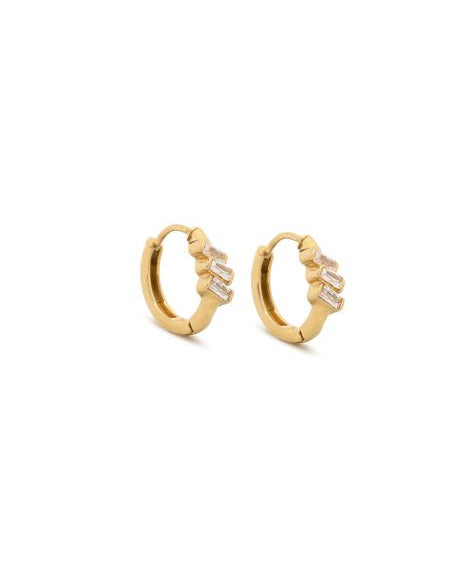 3 Crystal Water Resistant Huggie Hoops