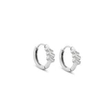 3 Crystal Water Resistant Huggie Hoops