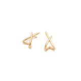 Gold Criss Cross Stud Earrings