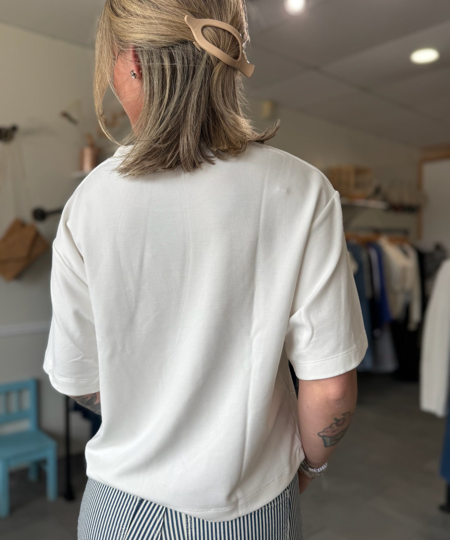Reina Boxy Tee | White