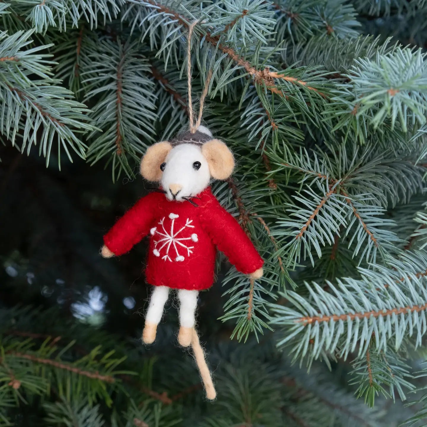 Ski Sweater Mice Felt Ornaments