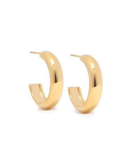 Hollowed Post Water Resistant Huggie Hoops