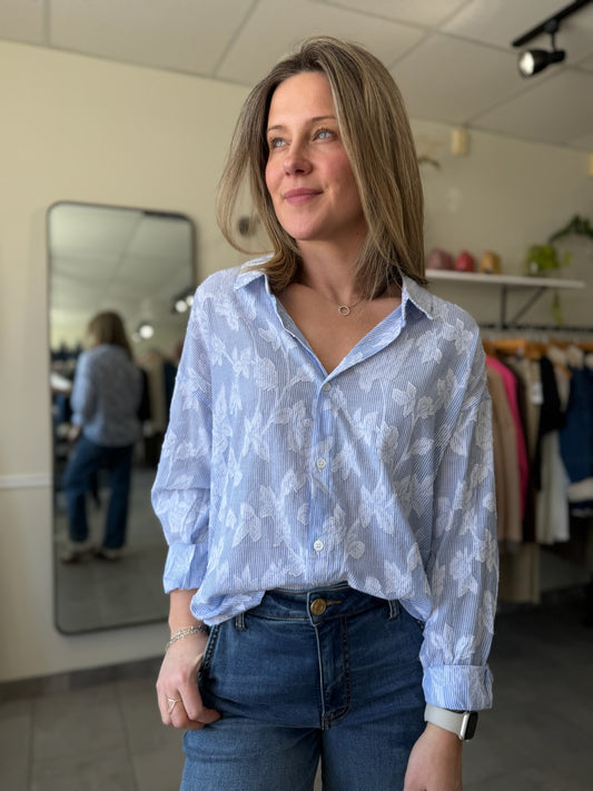 Adrianna Shirt | Floral Burnout