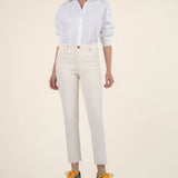Reese High Rise Ankle Straight Jeans - Ecru image 0