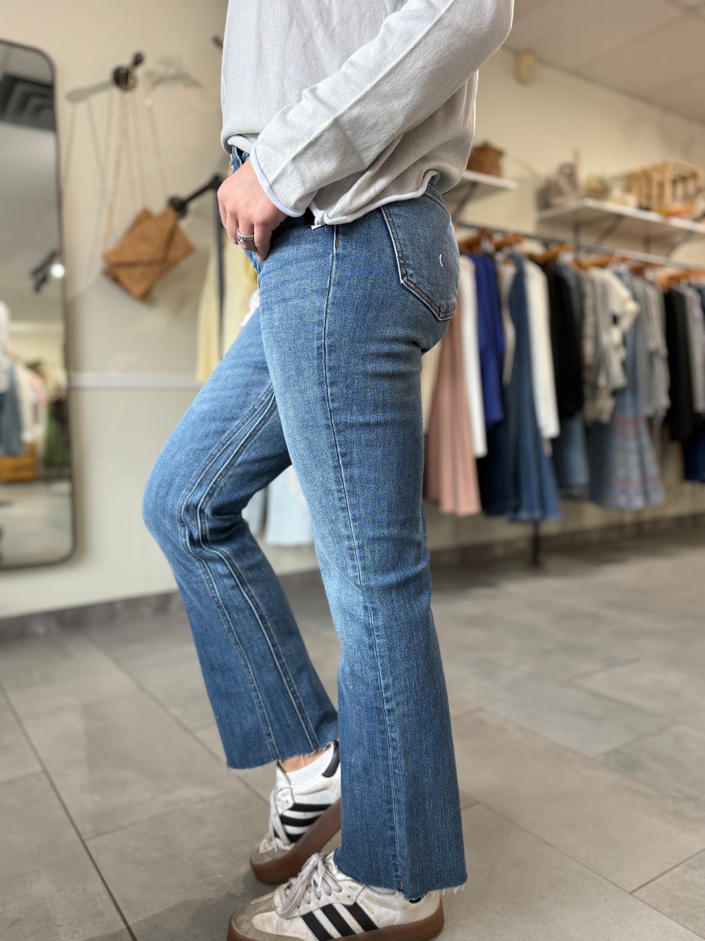 Kelsey High Rise Ankle Flare | Wonderful