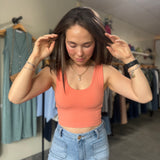 Seamless Reversible U-V Neck Tank | Peach Sorbet