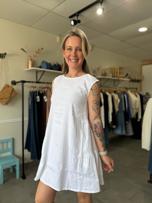Alice Linen Dress | White