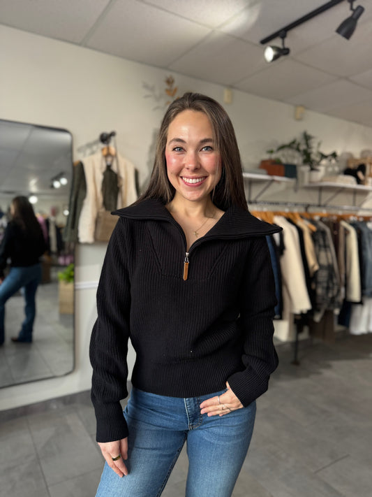 Textured Knit Half Zip