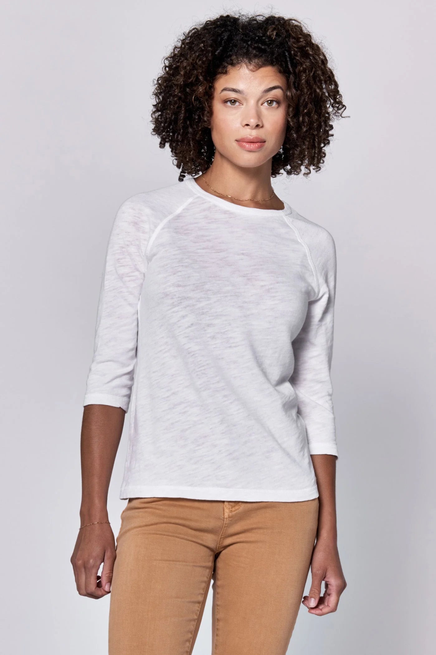 Sonoma Crew Neck Raglan Slub Jersey Top - White image 0