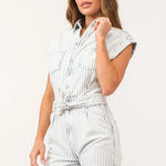 Marley Romper - Railroad Stripe image 0