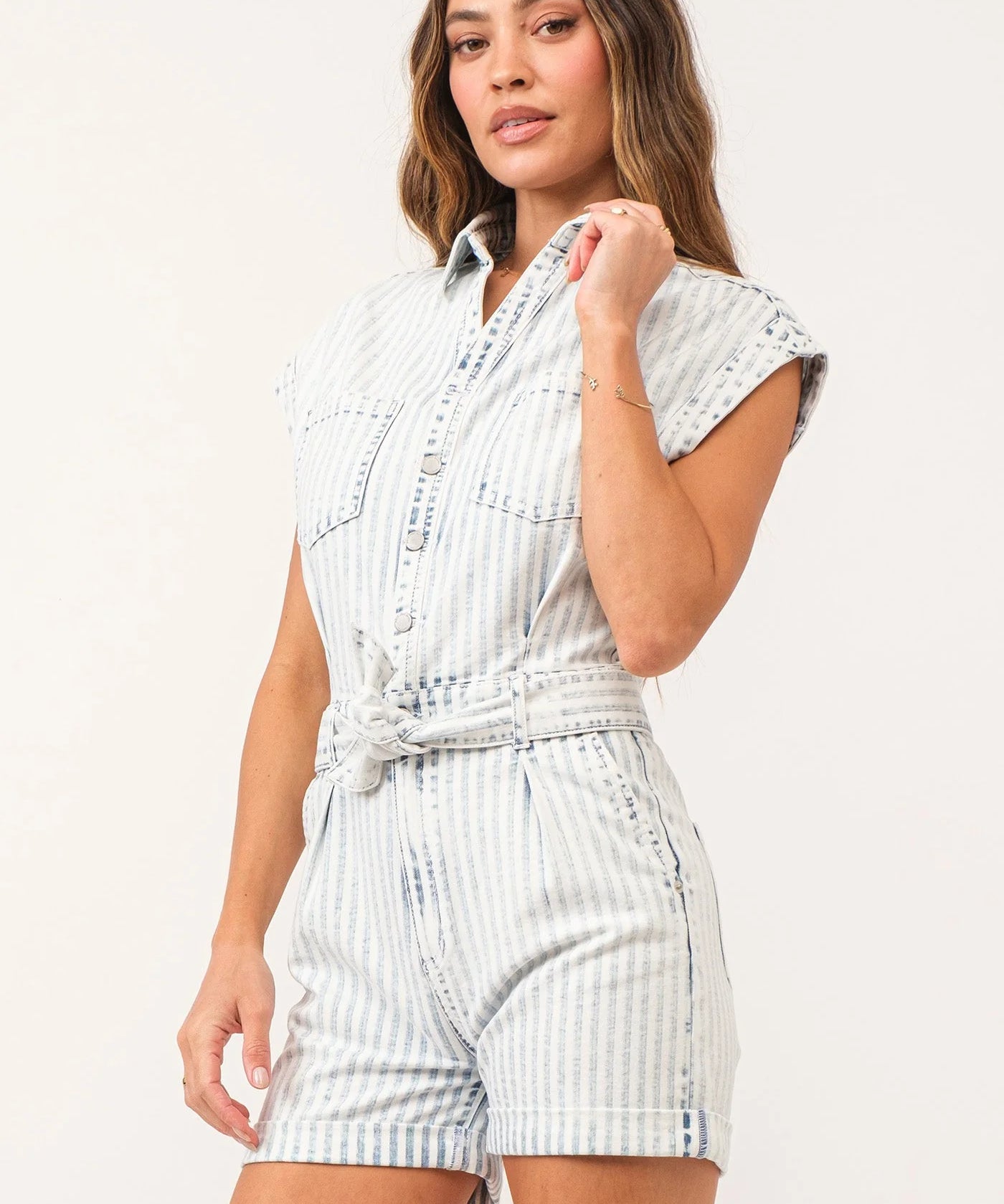Marley Romper - Railroad Stripe image 0