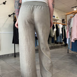 Front Seam Wide Leg Linen Pants