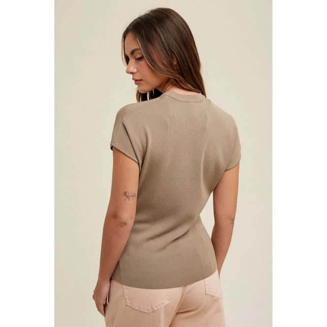 Cap Sleeve Sweater Tee image 1