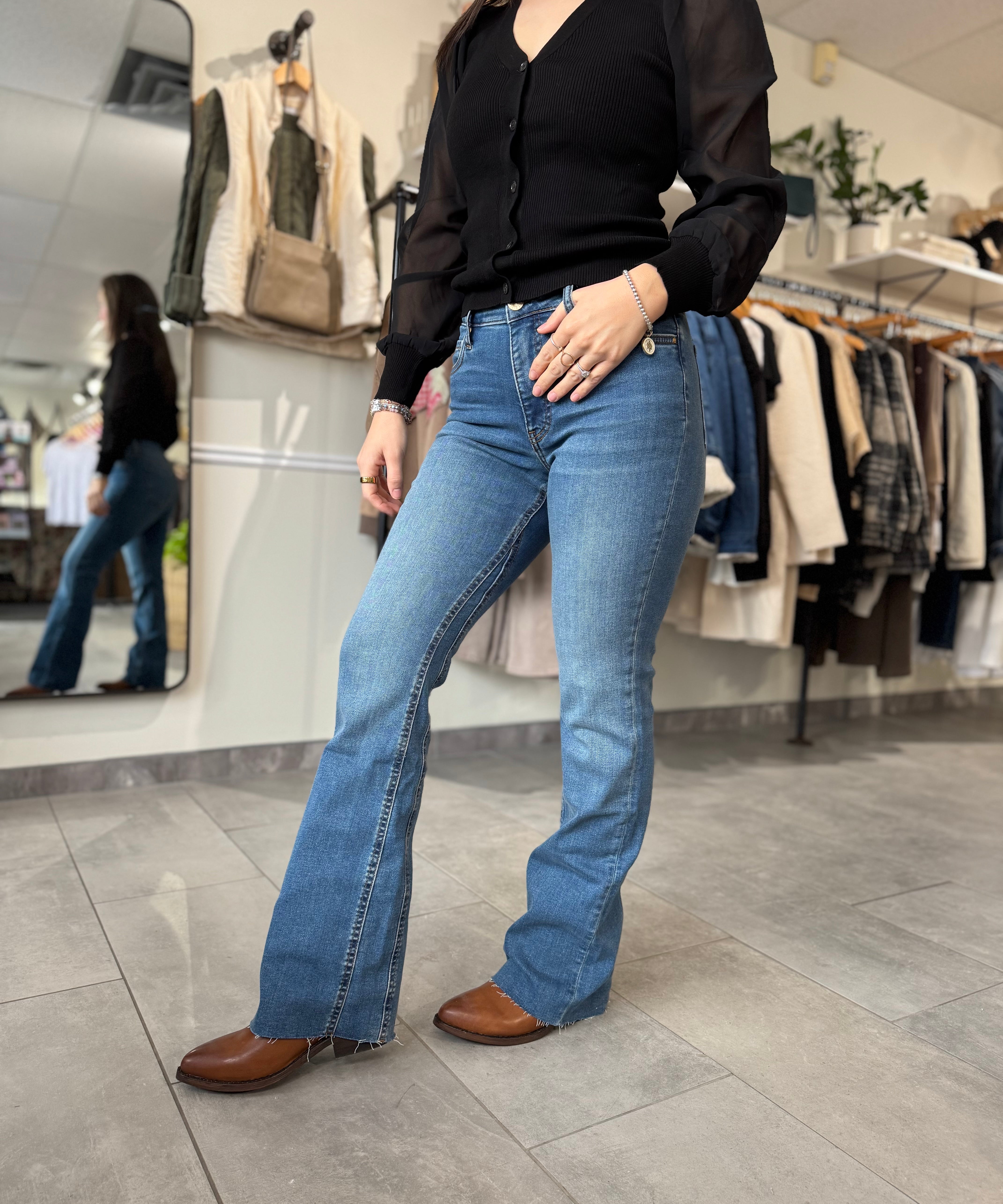 Kelly High Rise Flare Jeans | Senses