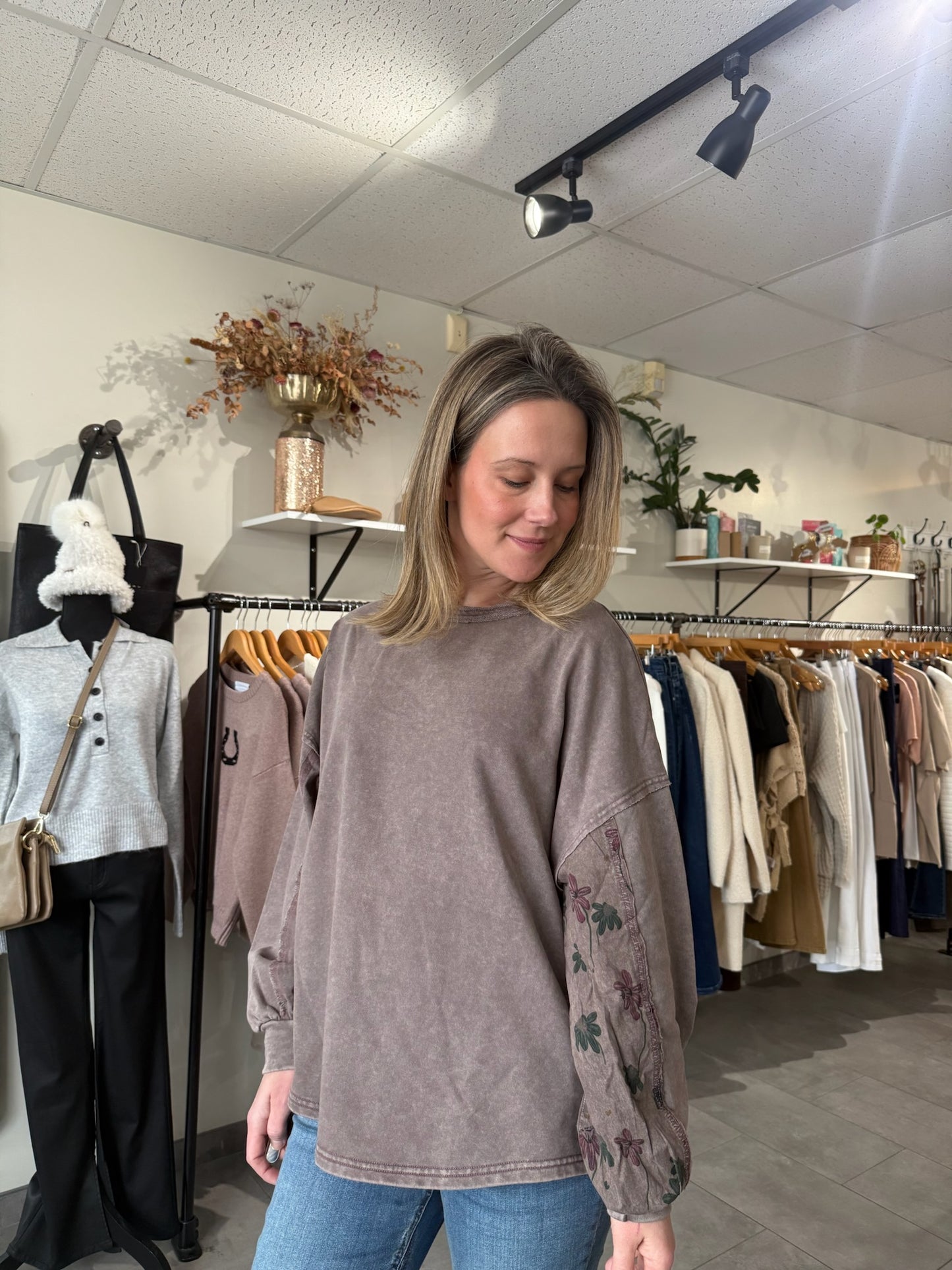 Dolman Washed Terry Pullover | Mocha