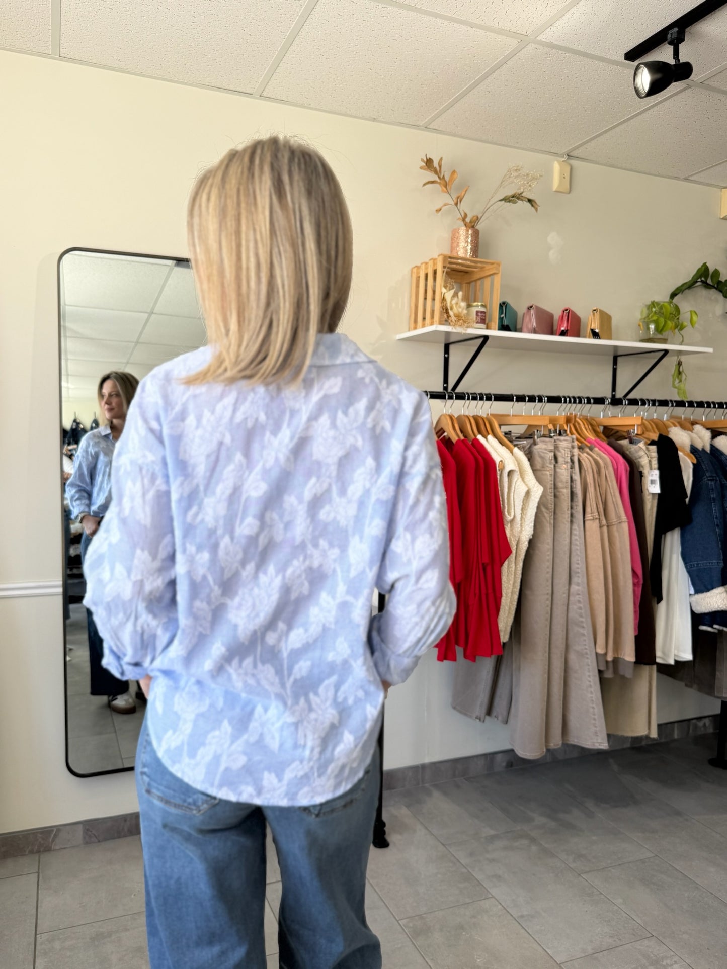 Adrianna Shirt | Floral Burnout