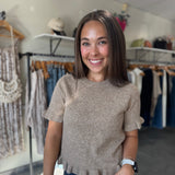 Cleo Ruffle Edge Sweater | Latte