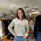 Annalora Hoodie | Green Stripe