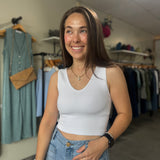 Seamless Reversible U-V Neck Tank | White