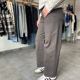 High Waist Barrel Pants | Chocolate Brown