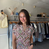 Julia Top | Tropical Ikat
