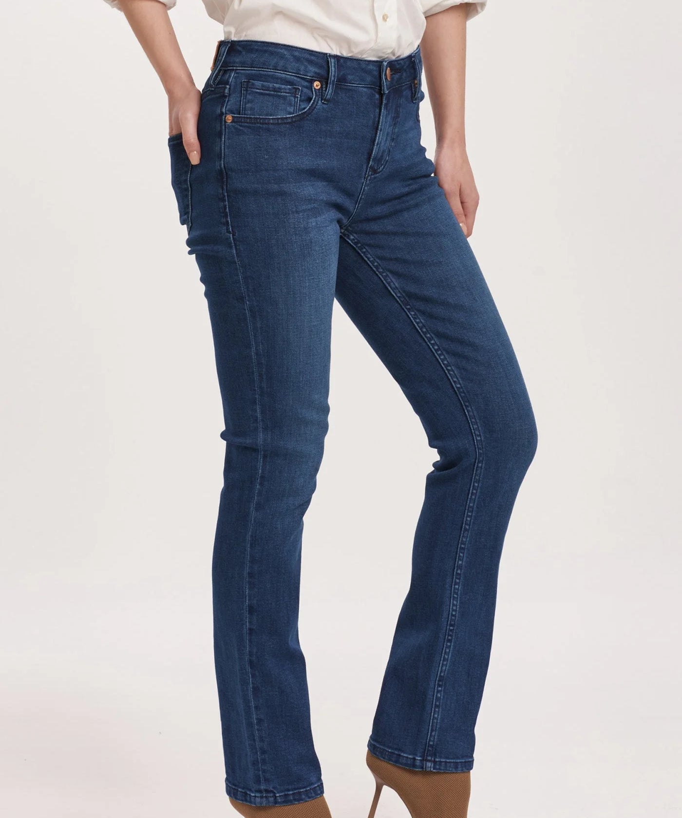 Blaire Mid Rise Slim Straight Jeans - Violet Blue image 1