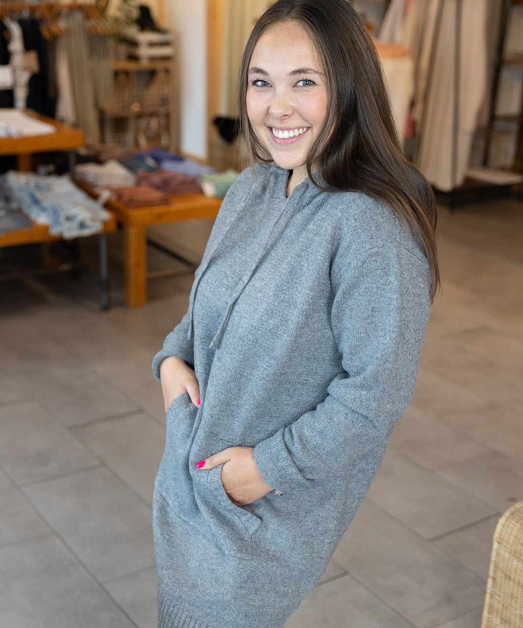 Hooded Sweater Mini Dress image 0