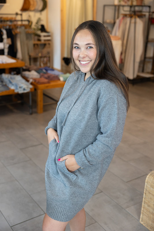 Hooded Sweater Mini Dress image 0