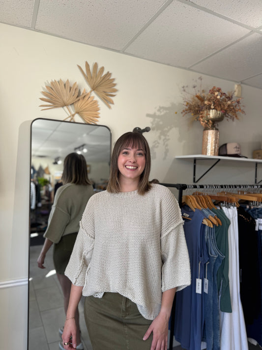 Boxy Reverse Seam Dolman Top