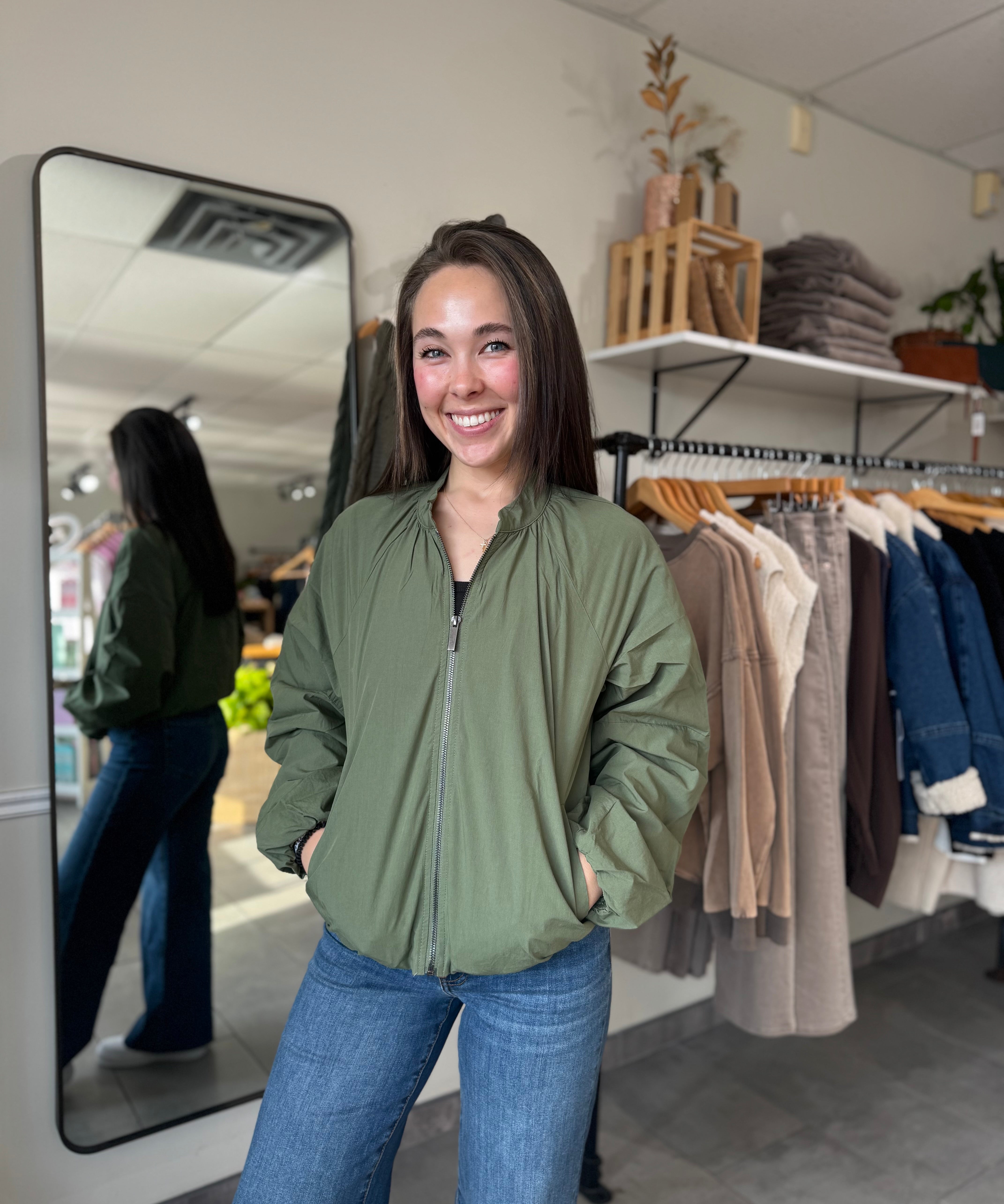 Lainey Bomber Jacket | Cedar Green