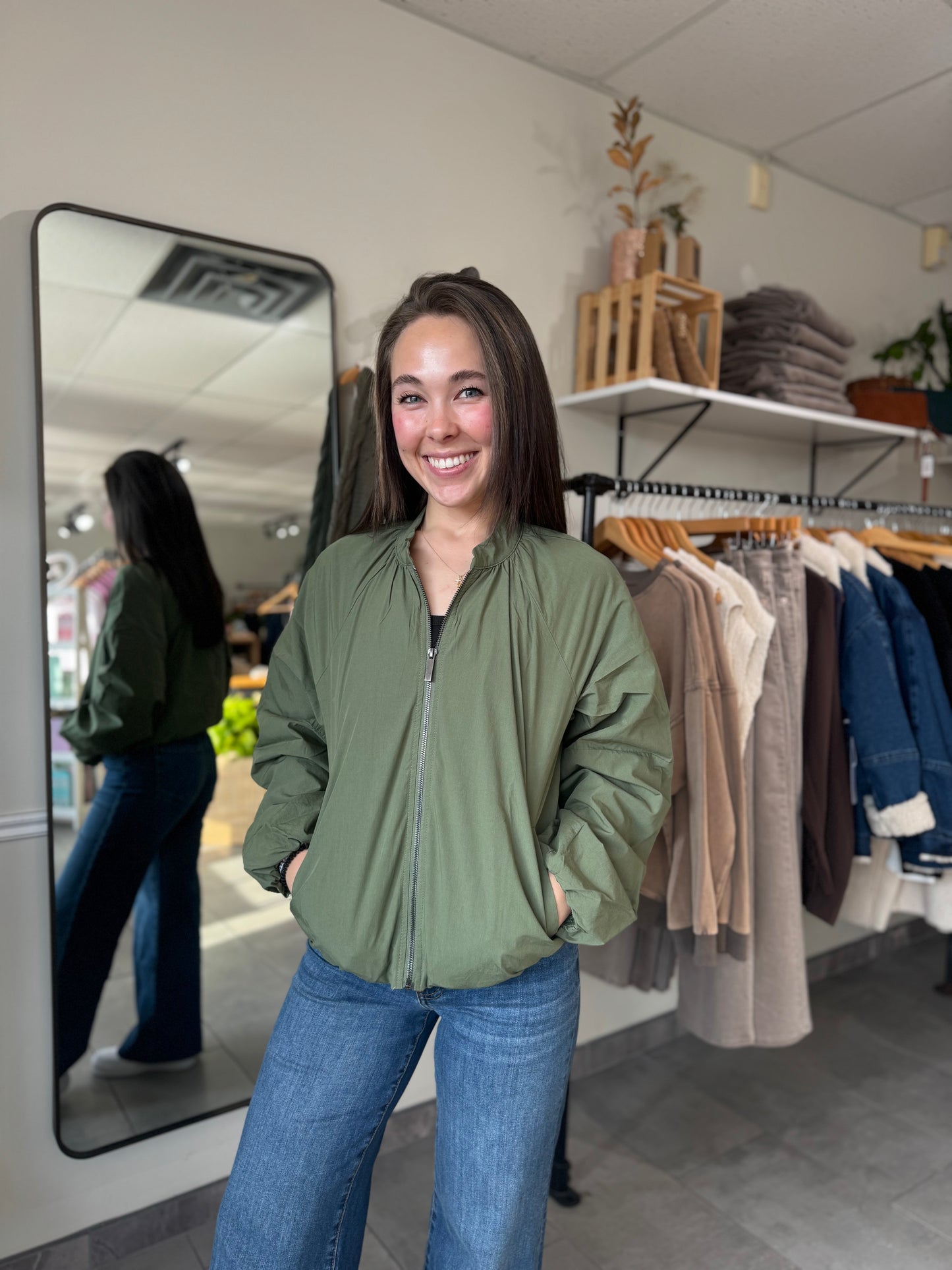 Lainey Bomber Jacket | Cedar Green