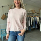 Simple Spring Crew Neck Sweater | Light Pink