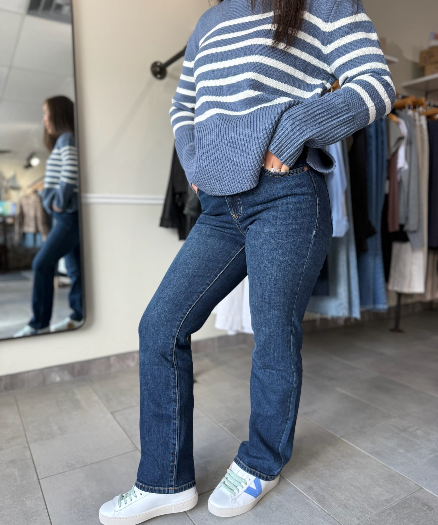 Anika High Rise Straight Leg Jeans - Moonlight