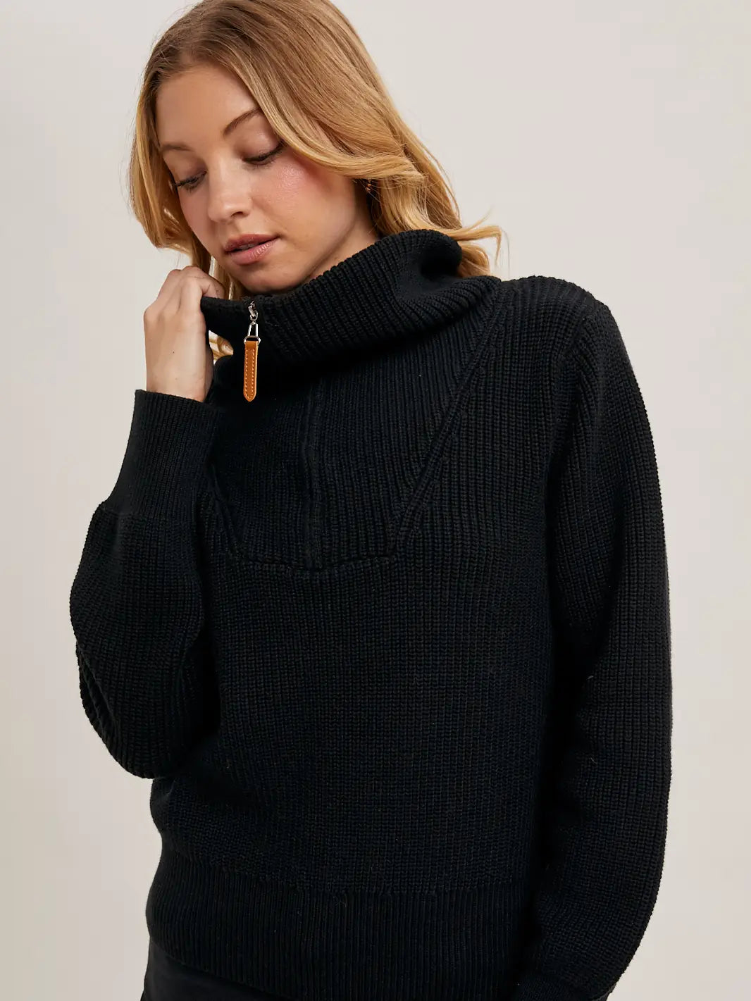 Textured Knit Half Zip