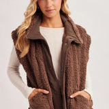 Mock Neck Sherpa Vest | Coco