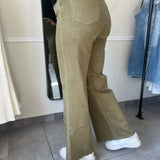 Fiona Wide Leg Jeans - Olive Branch