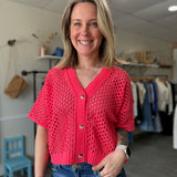 Dune Crochet Cardigan | Pink Splash