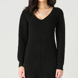 Ribbed V-Neck Sweater Dress image 0