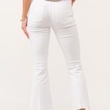 Jeanne Super High Rise Cropped Flare Jeans - Bright White image 1
