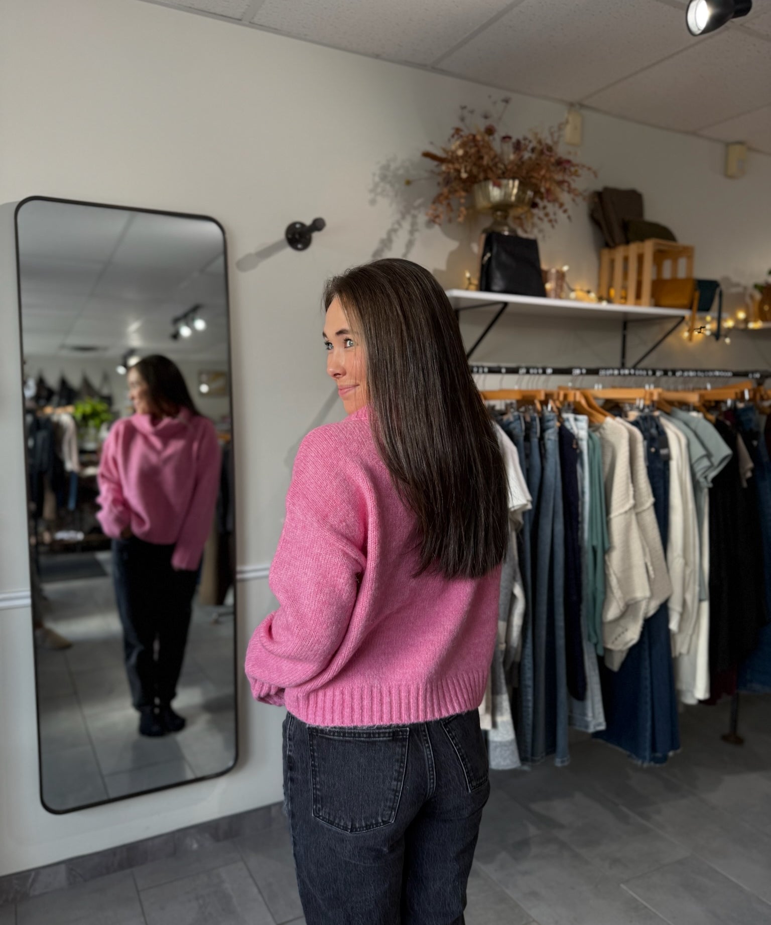 Evangeline Cowl Neck Sweater | Pink