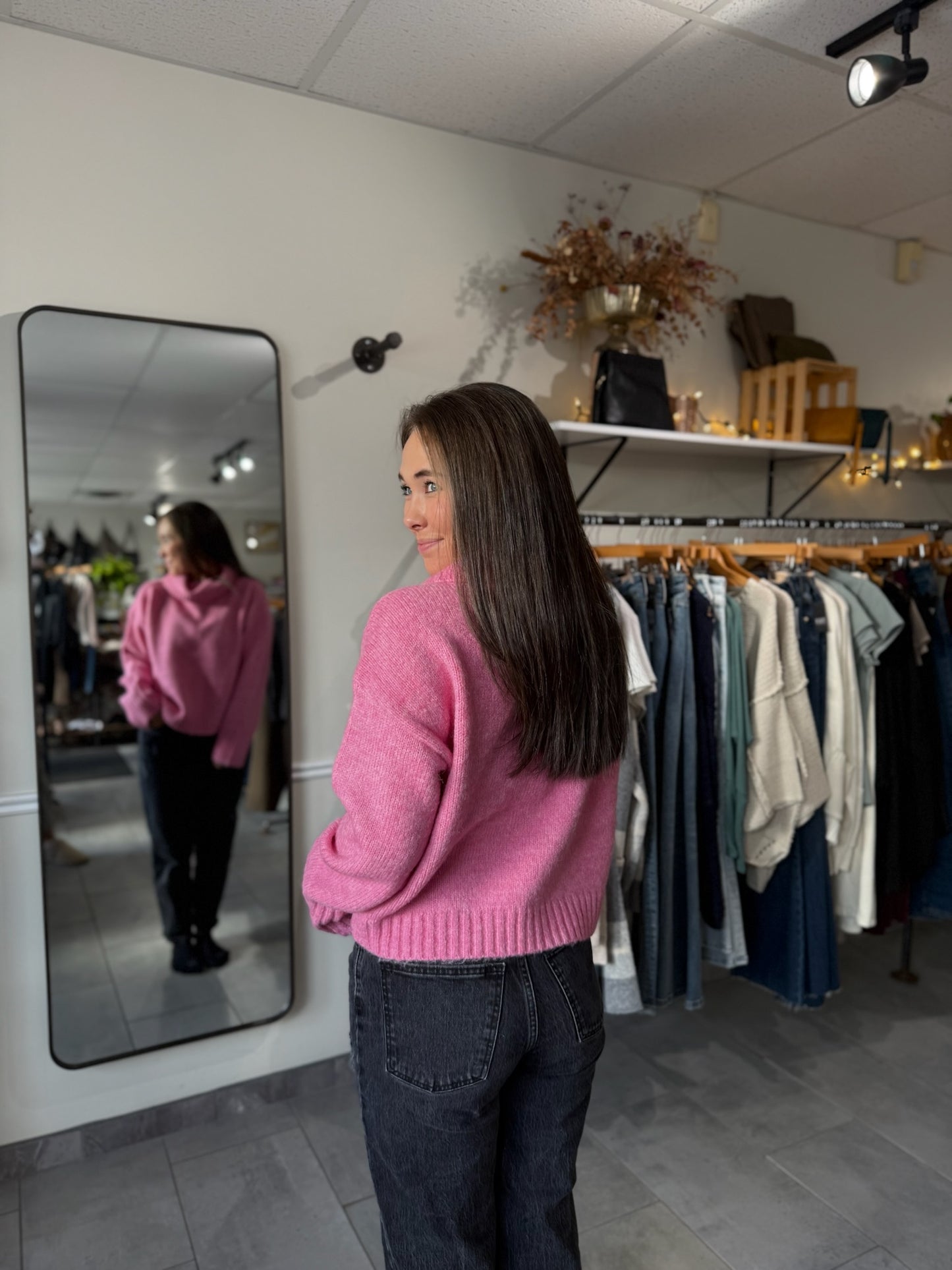 Evangeline Cowl Neck Sweater | Pink