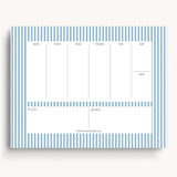 Weekly Planner Notepad | Blue Stripes