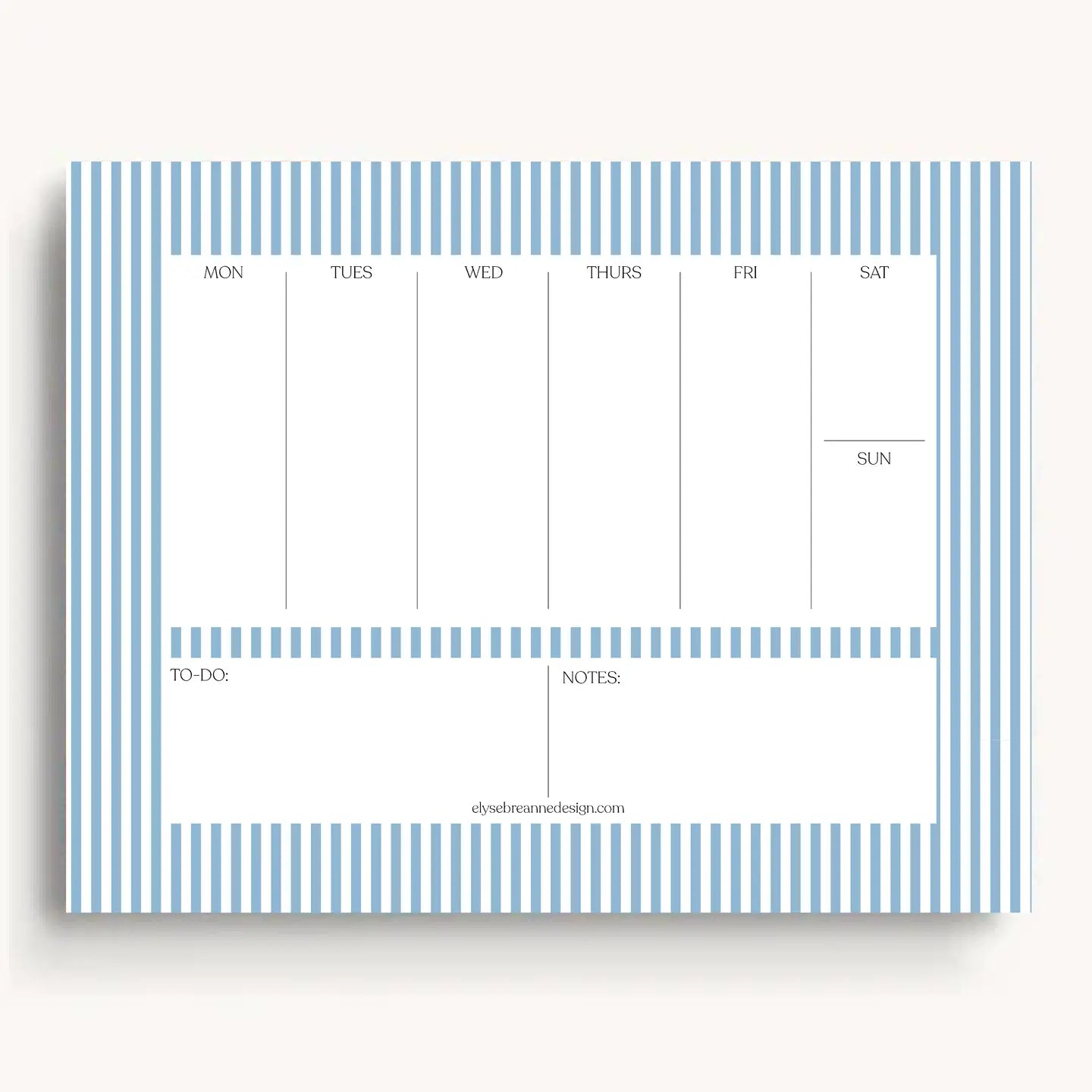 Weekly Planner Notepad | Blue Stripes