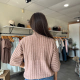 Very J Ribbed Mock Neck Sweater